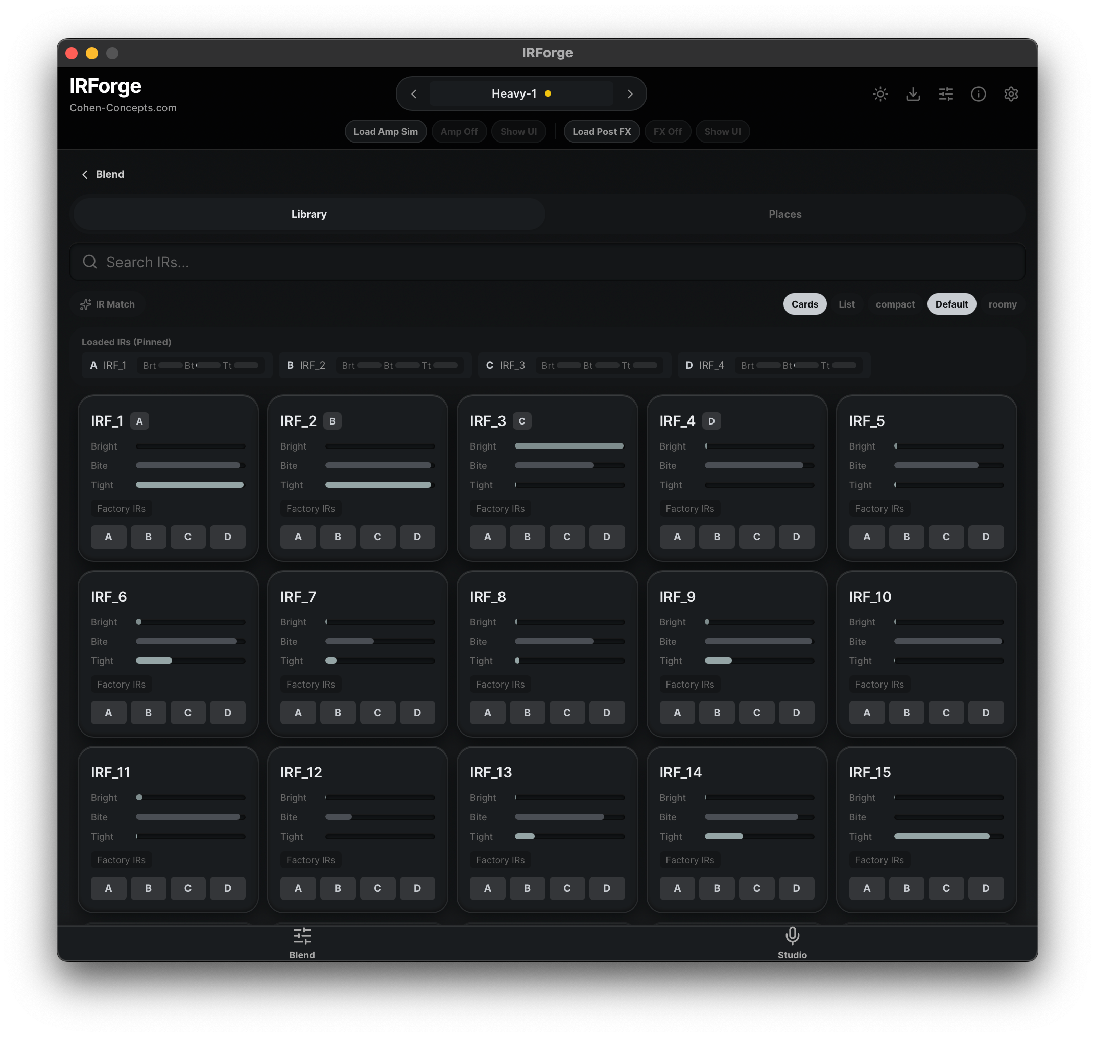 Workflow: pick source IRs