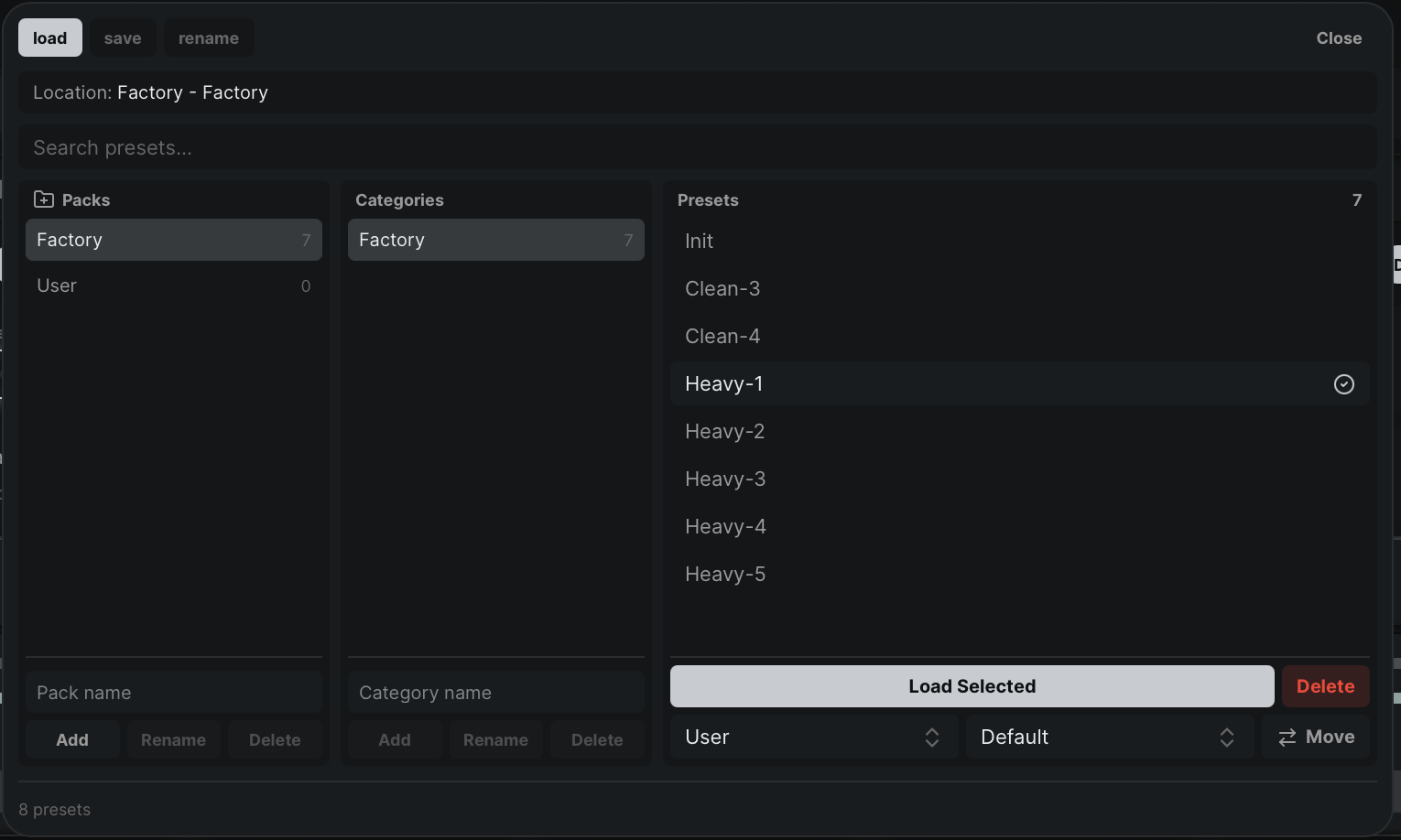 IRForge preset browser